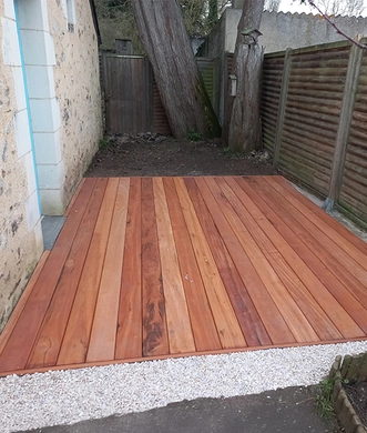 cr&eacute;ation de terrasses en bois &agrave; Montreuil-Juign&eacute;, Bouchemaine et Avrill&eacute;